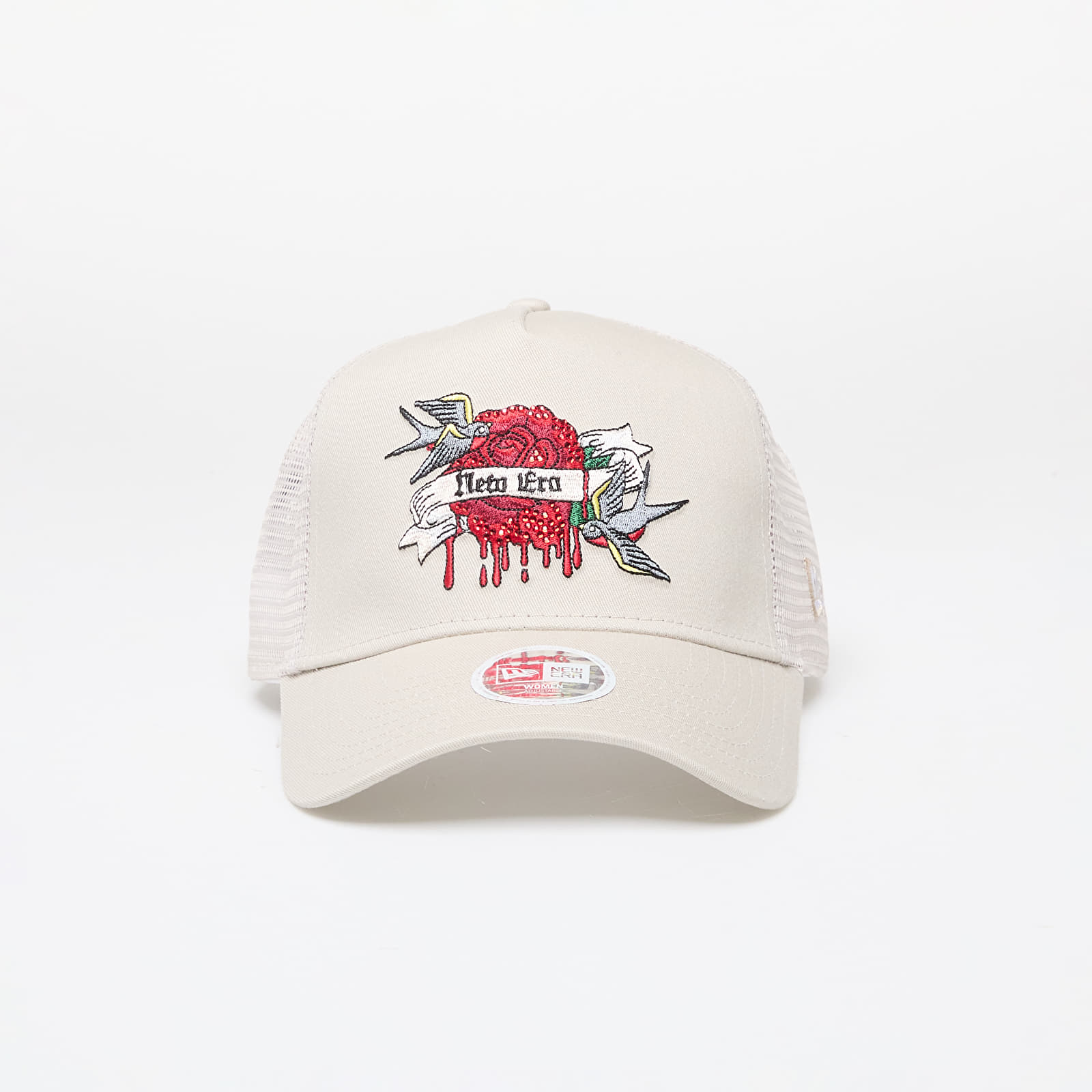 Mützen New Era Womens 9FORTY E-Frame Adjustable Trucker Cap Light Beige
