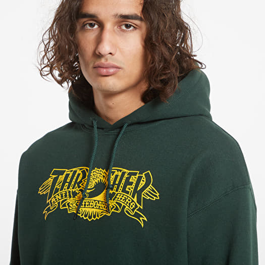 Sweatshirts Thrasher Hood Mag Banner Green Queens