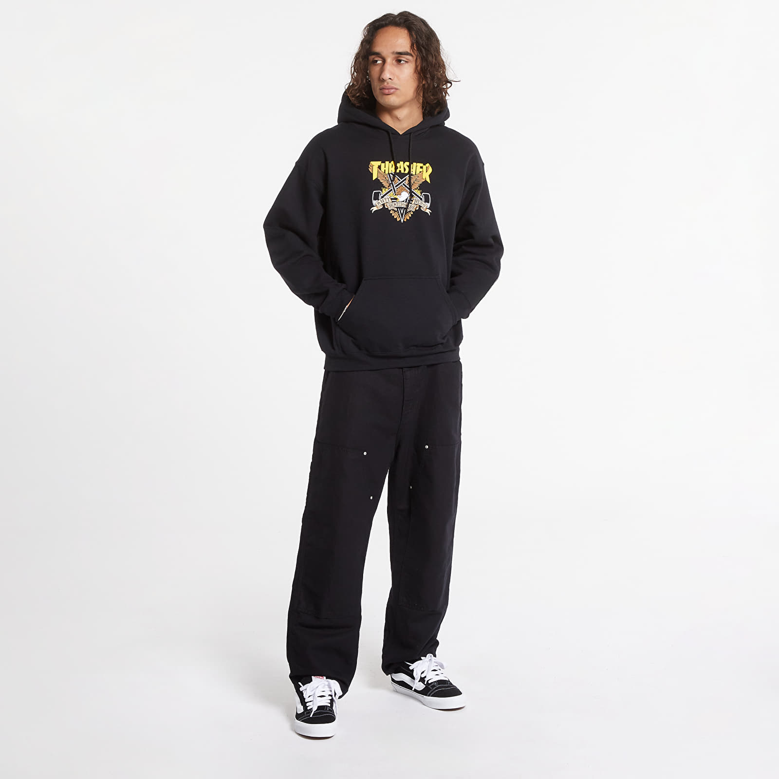 Felpe con cappuccio uomo Thrasher Hood Eaglegram Black