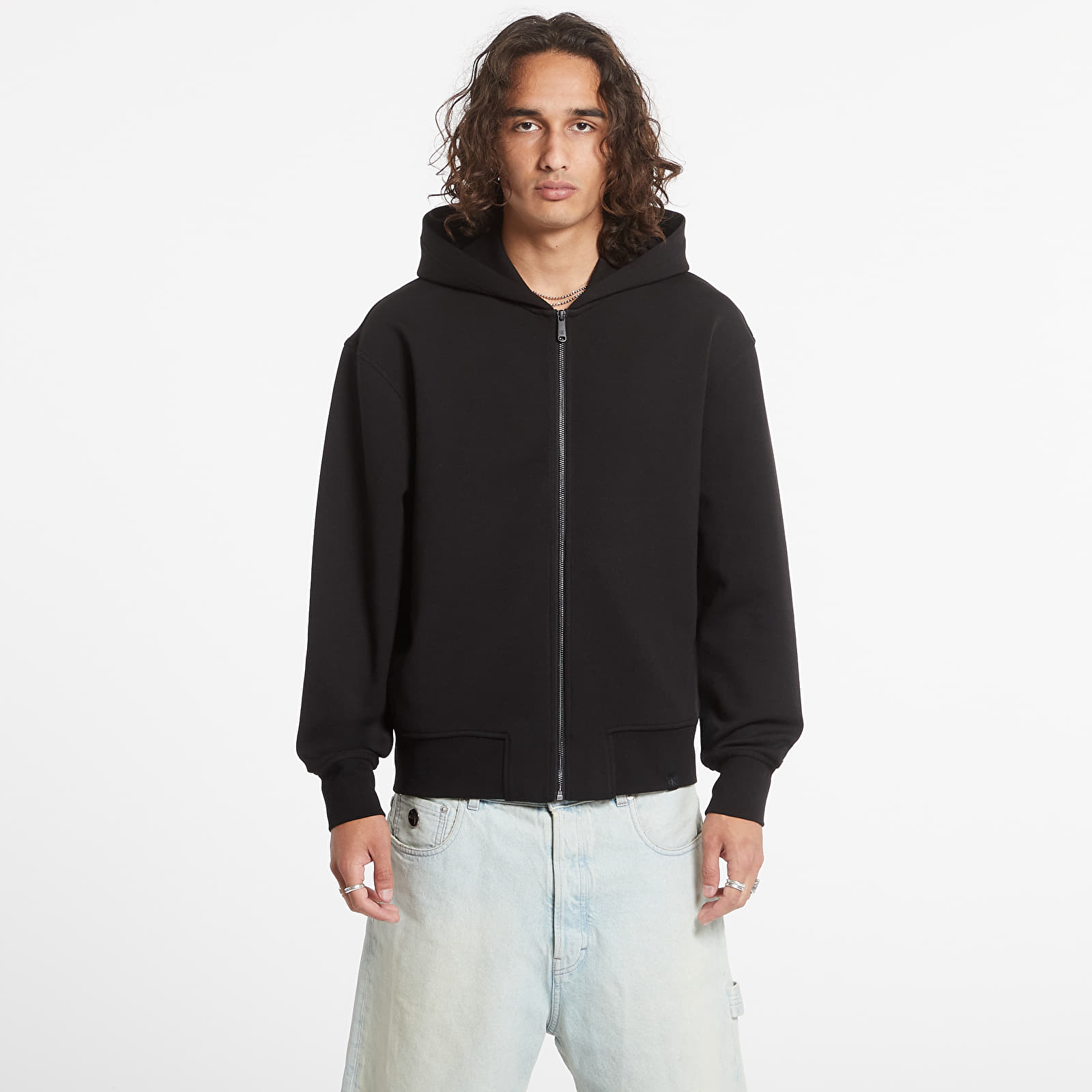 Men's sweatshirts Calvin Klein Jeans Interlock Zip Through Black