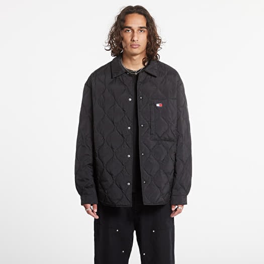 Kabát Tommy Jeans Quilted Shacket Black