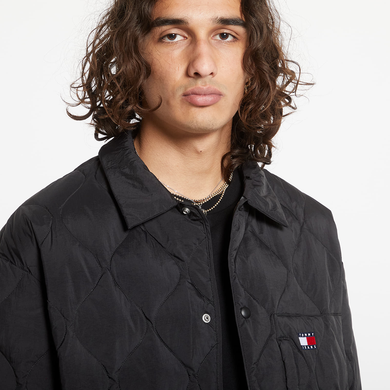 Jakker til mænd Tommy Jeans Quilted Shacket Black