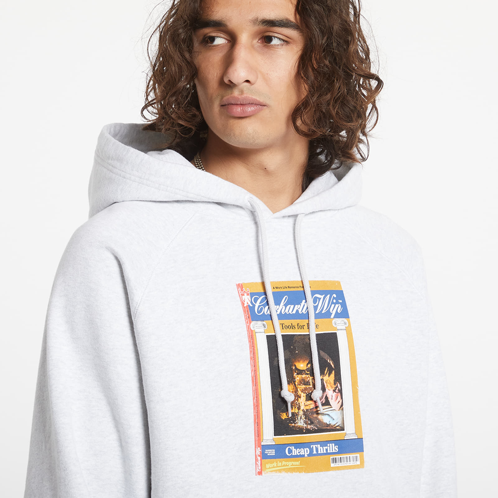 Mikiny Carhartt WIP Hooded Cheap Thrills Sweat UNISEX Ash Heather