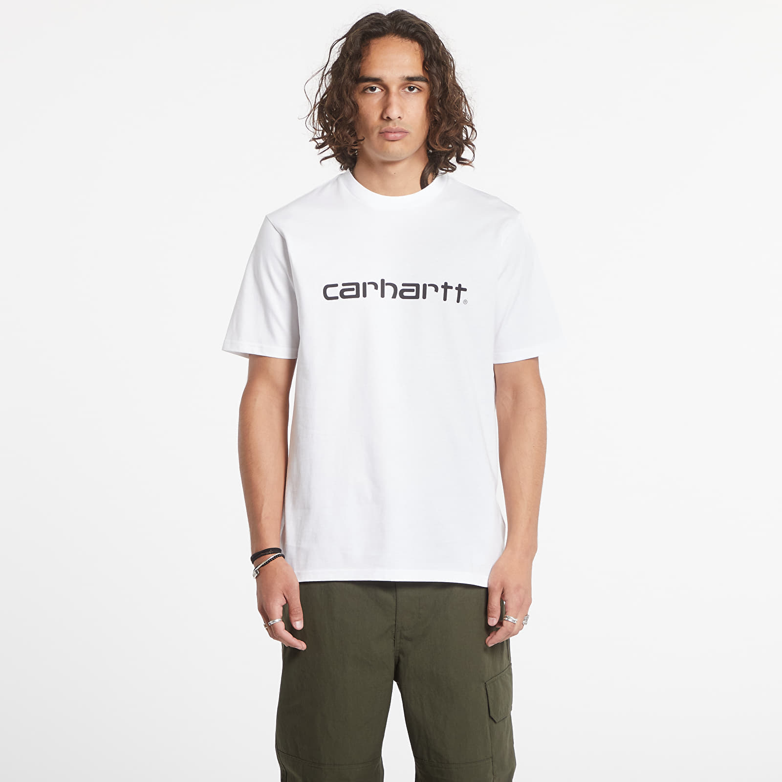 Herren-T-Shirts Carhartt WIP S/S Script T-Shirt White/ Black 