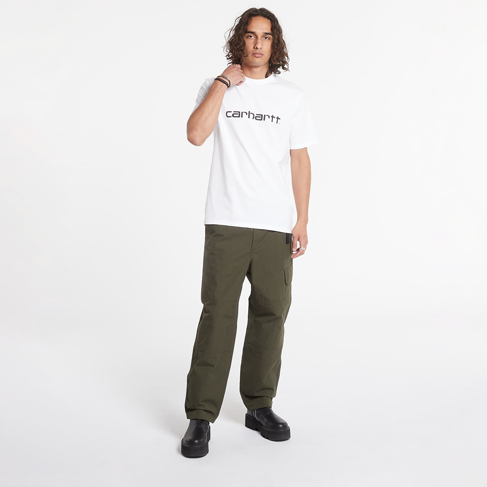 Herren-T-Shirts Carhartt WIP S/S Script T-Shirt White/ Black 