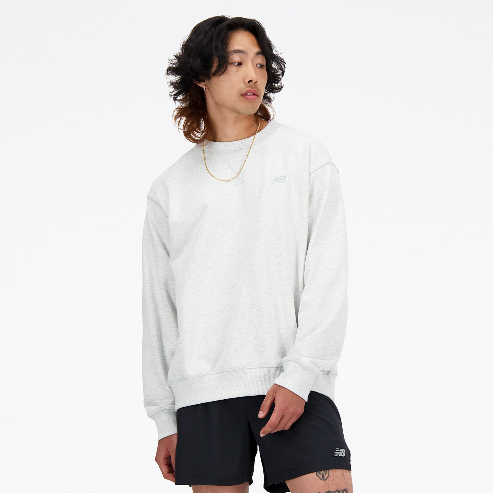 Sudaderas de hombre New Balance Athletics French Terry Crew Ash Heather