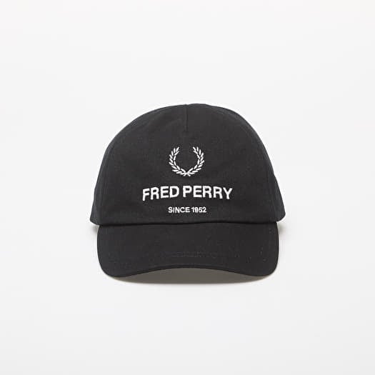 Καπέλα FRED PERRY Cotton Canvas Branded Cap Black