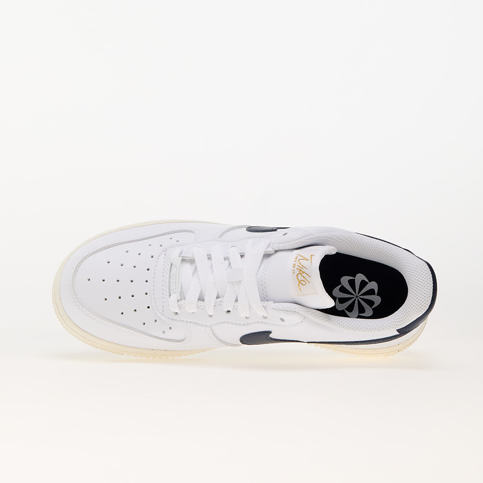 Women's sneakers and shoes Nike W Air Force 1 '07 Nn White/ Obsidian-Pale Ivory-Metallic Gold