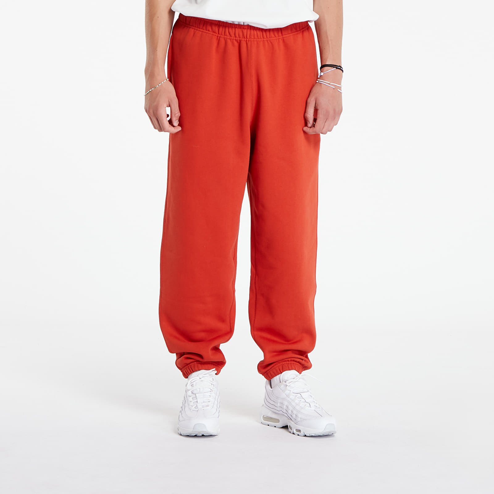 Men's sweatpants Nike Solo Swoosh Men's Fleece Pants Dragon Red/ White