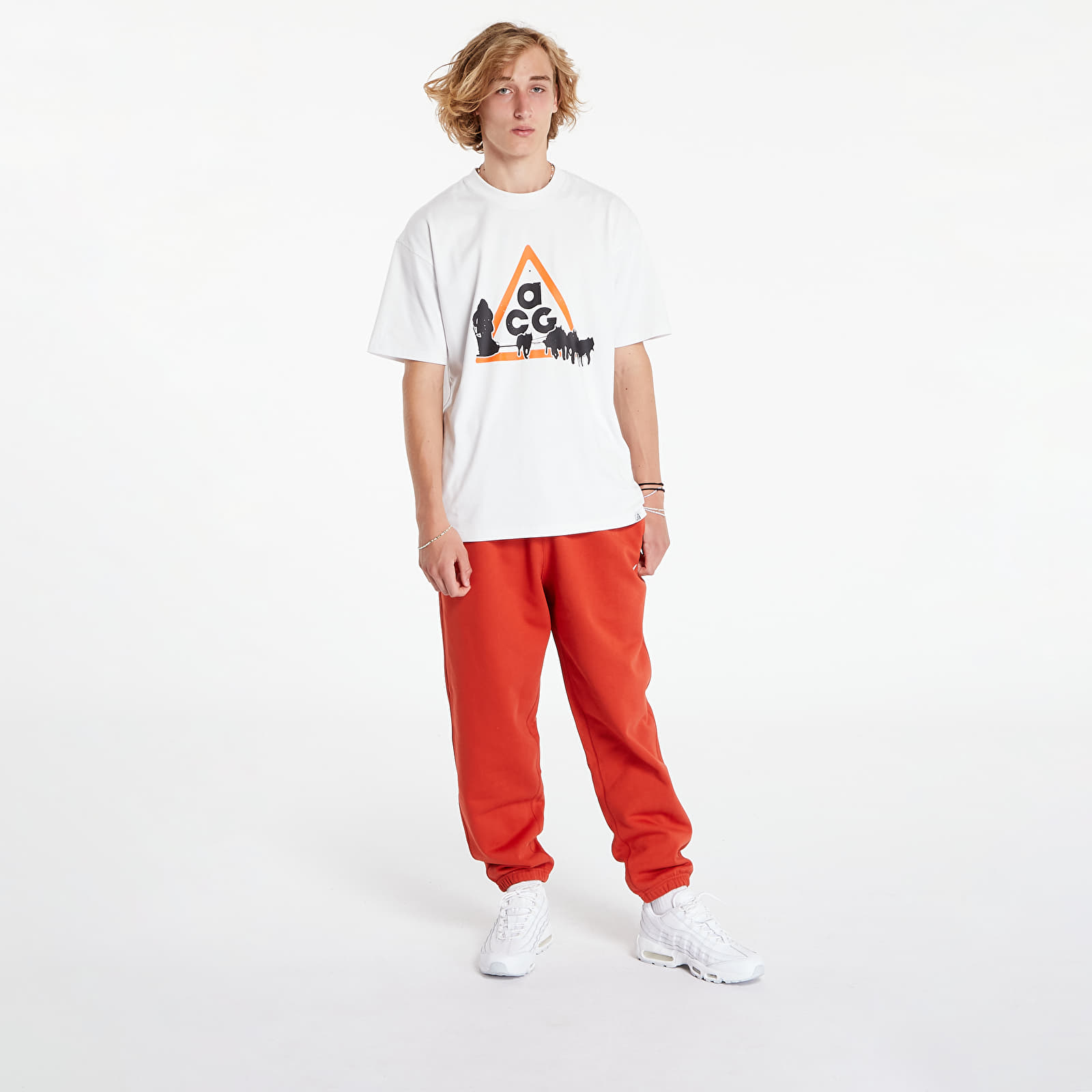 Herren-Sweatpants Nike Solo Swoosh Men's Fleece Pants Dragon Red/ White
