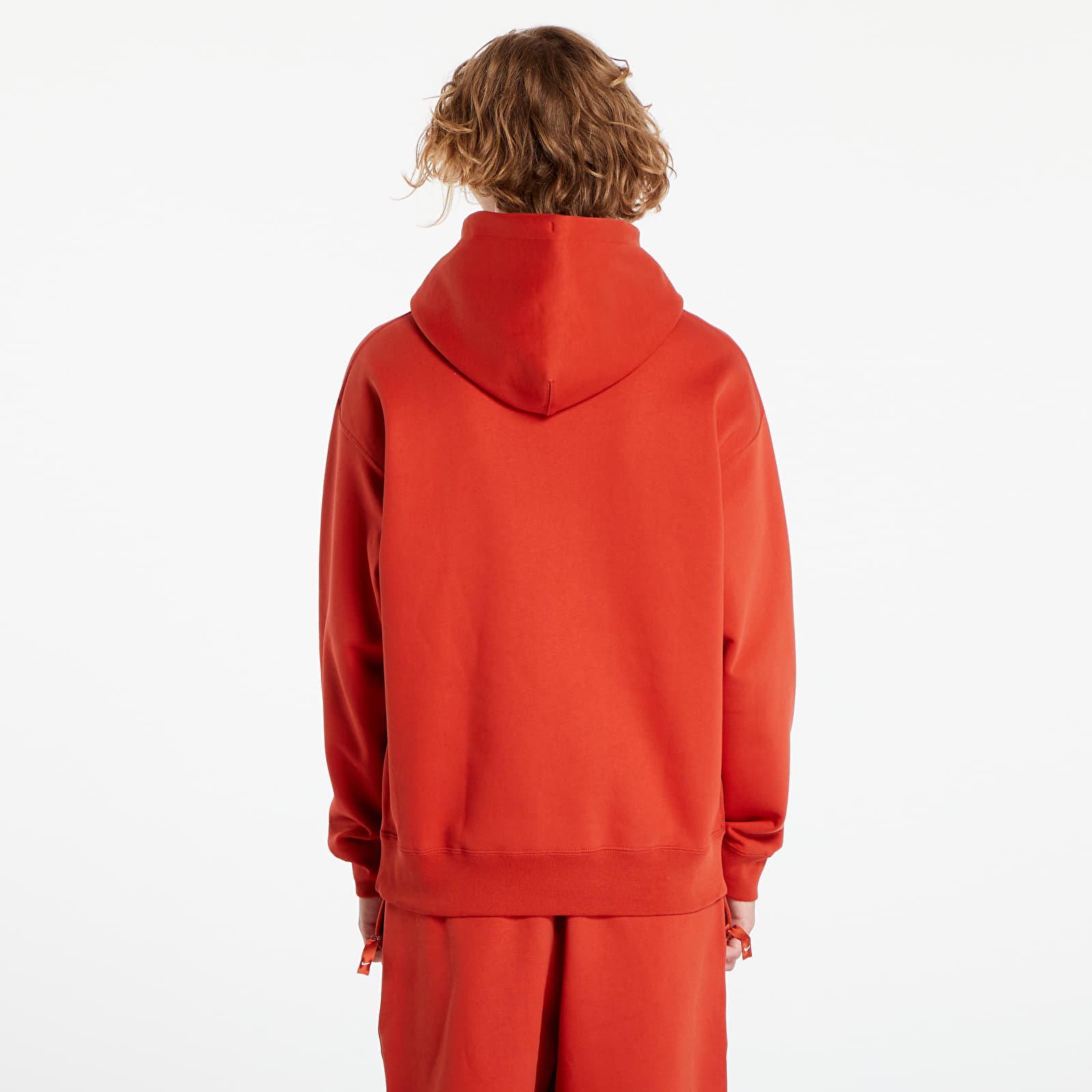 Bluzy męskie Nike Solo Swoosh Men's Fleece Pullover Hoodie Dragon Red/ White