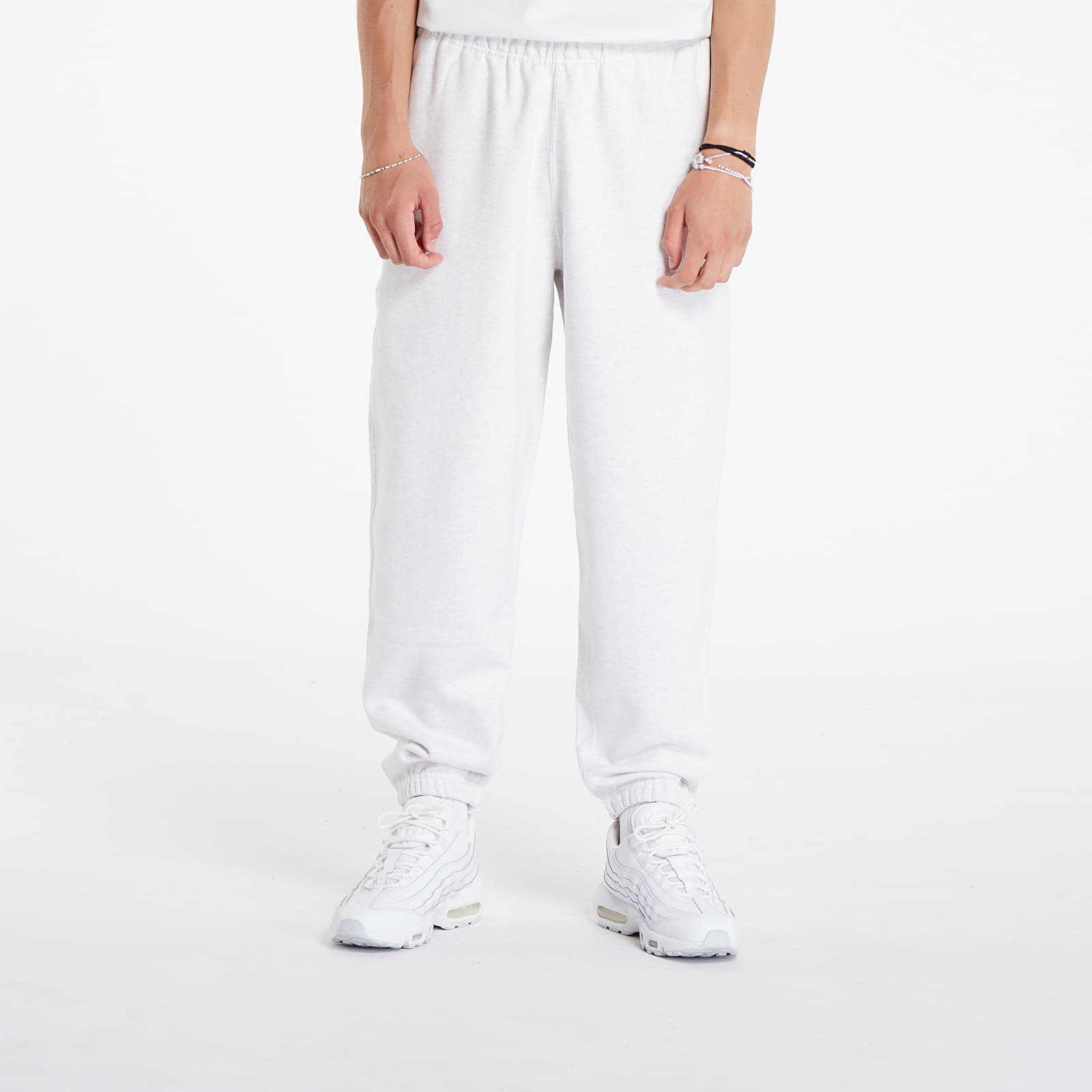 Pantaloni Nike Solo Swoosh Men\'s Fleece Pants Birch Heather/ White