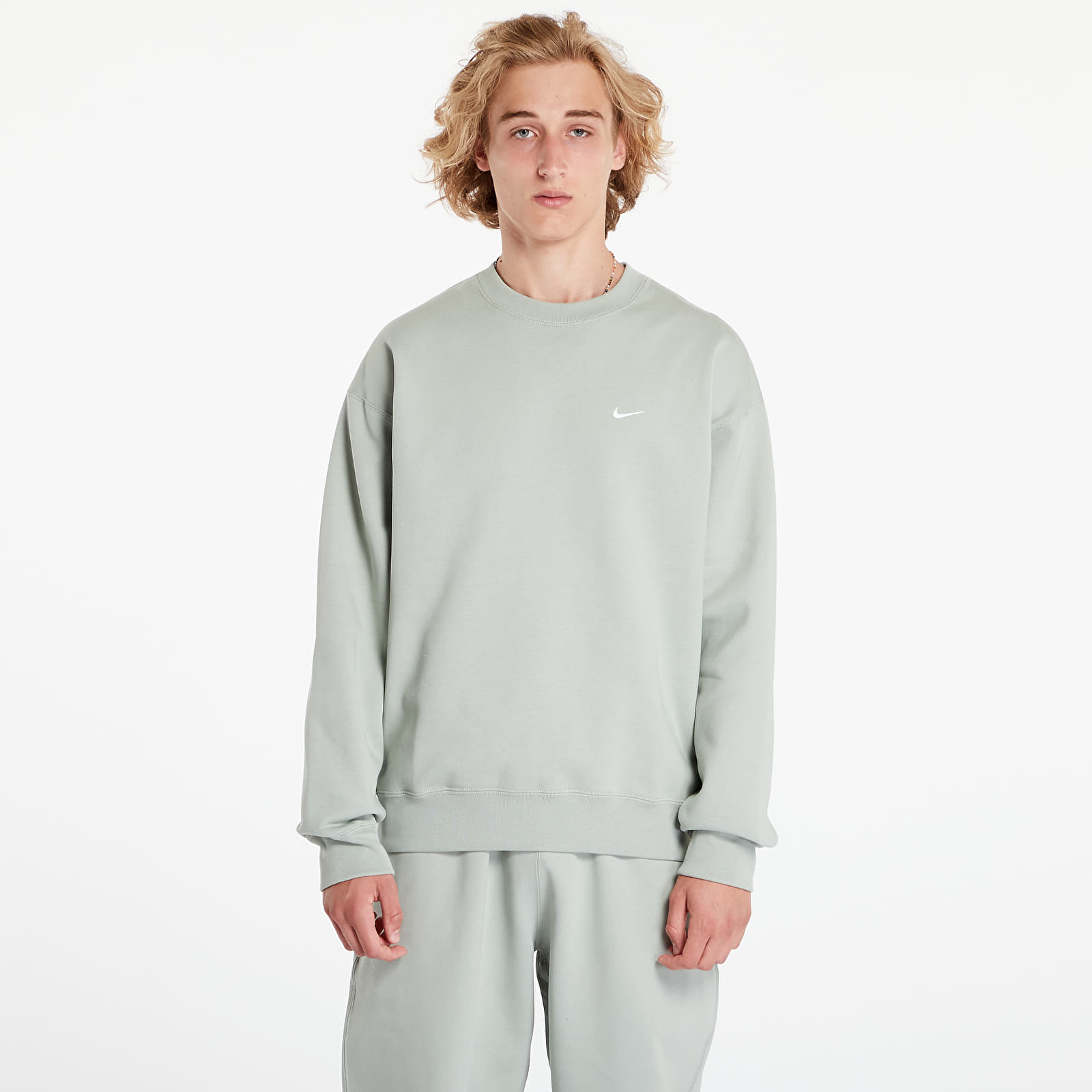 Bluzy męskie Nike Solo Swoosh Men's Fleece Crew Jade Horizon/ White