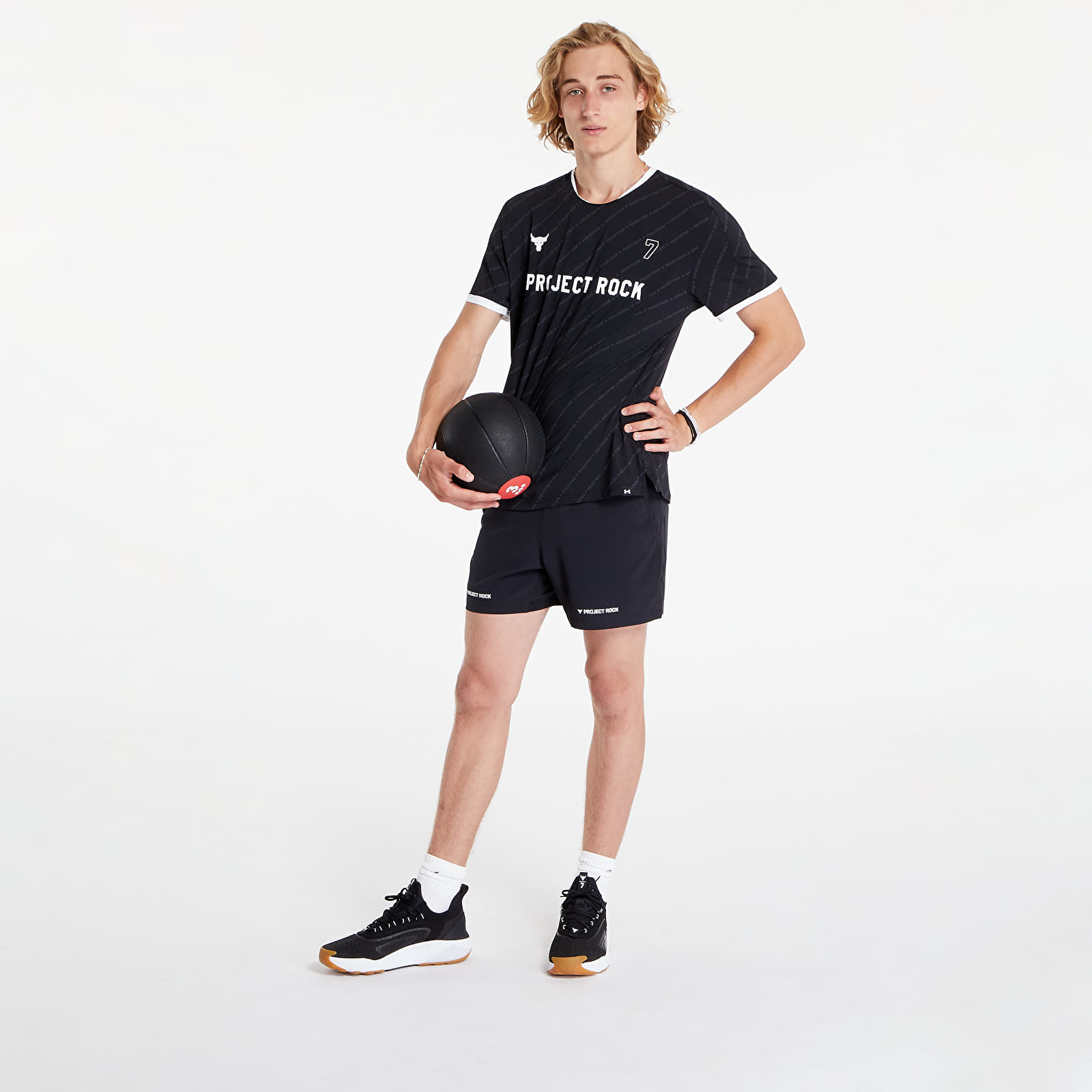 Dotjeran Under Armour Project Rock Rugby Shirt Black/ White