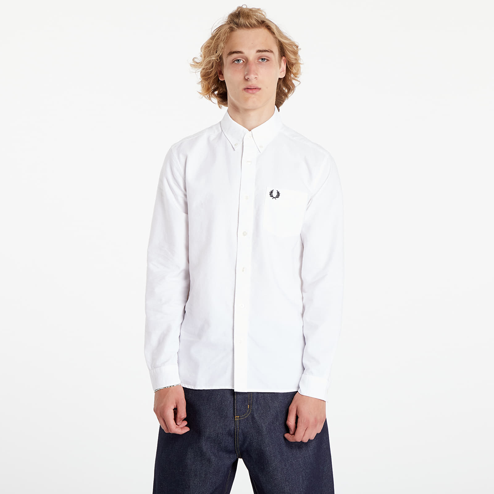 Overhemden FRED PERRY Oxford Shirt White