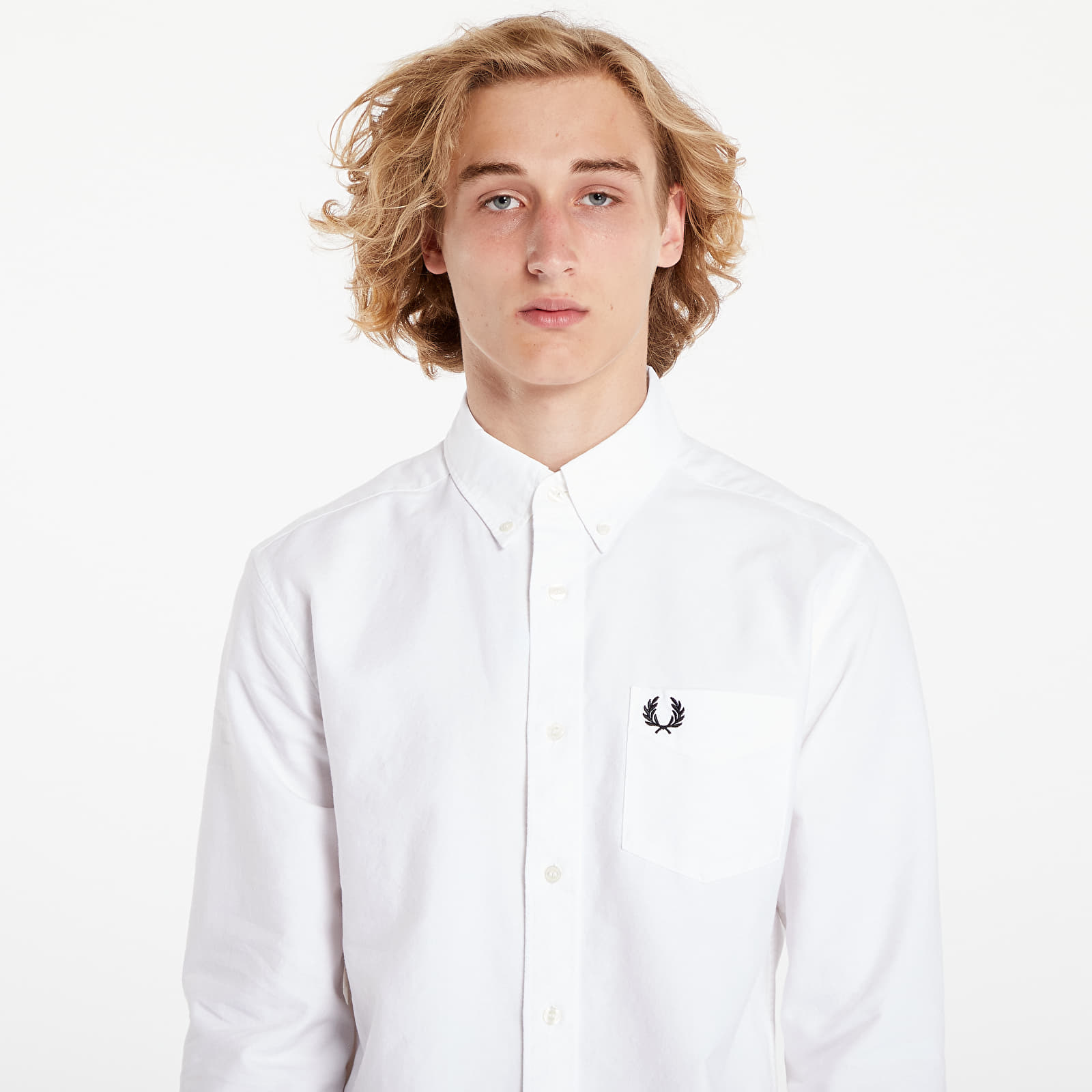 Overhemden FRED PERRY Oxford Shirt White