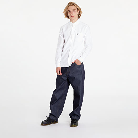 Chemises pour hommes FRED PERRY Oxford Shirt White Queens