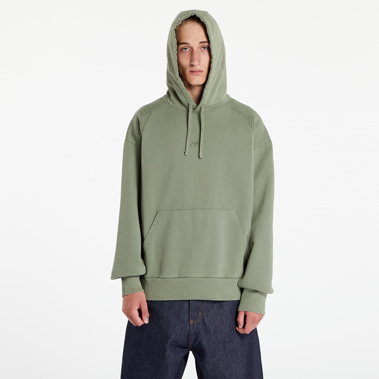 Giacca Reebok Uniform Bi-Material Hooded Forest Green L