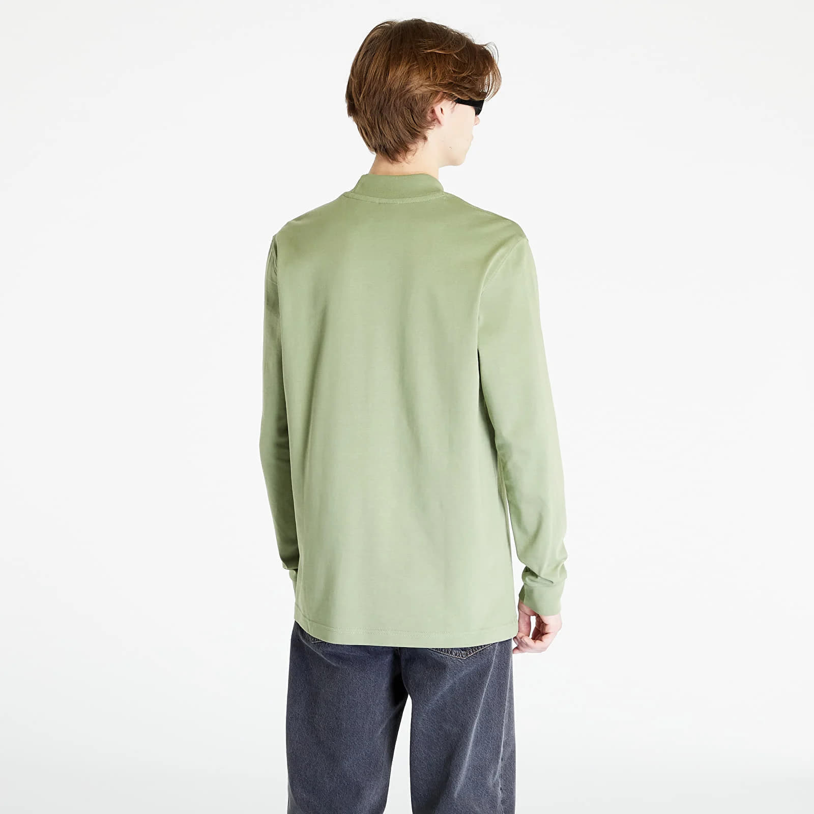 Koszulki męskie Nike Sportswear Long Sleeve Mock-Neck Shirt Oil Green/ White