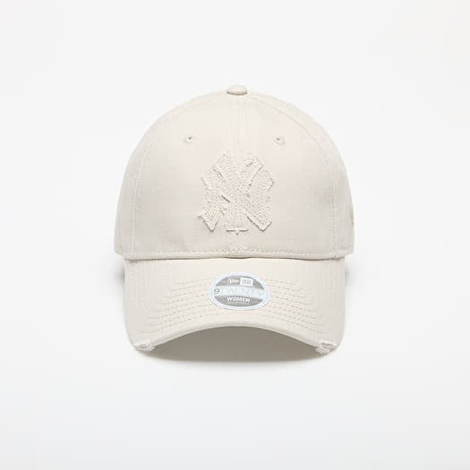 Caps New Era MLB New York Yankees Womens Distressed 9TWENTY Adjustable Cap Light Beige Queens