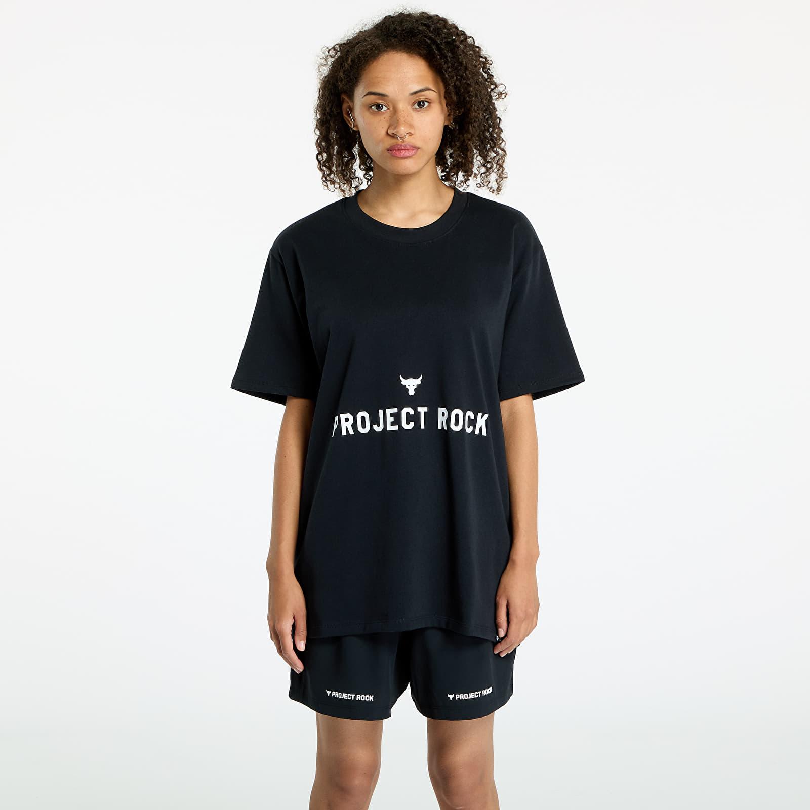 T-Shirts Frau Under Armour Project Rock  Campus Q3 T-Shirt Black/ White