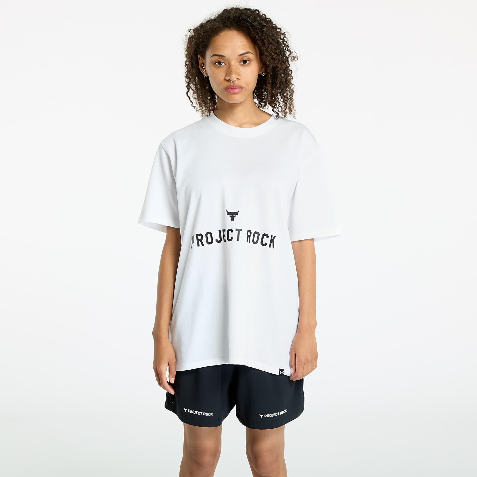 Dámská trička Under Armour Project Rock Campus Q3 T-Shirt White/ Black