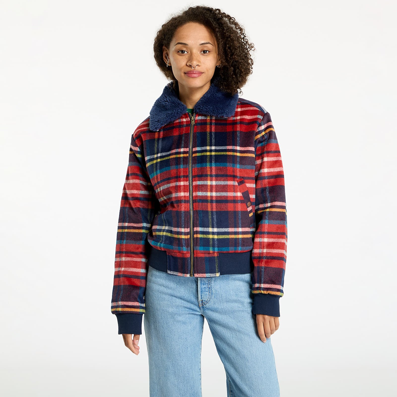 Jackets Wrangler Aviator Jacket Red Tartan