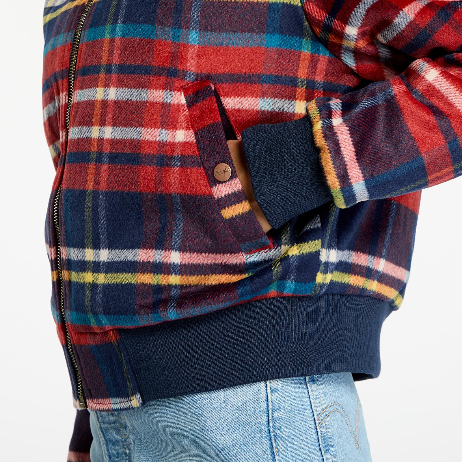 Jackets Wrangler Aviator Jacket Red Tartan
