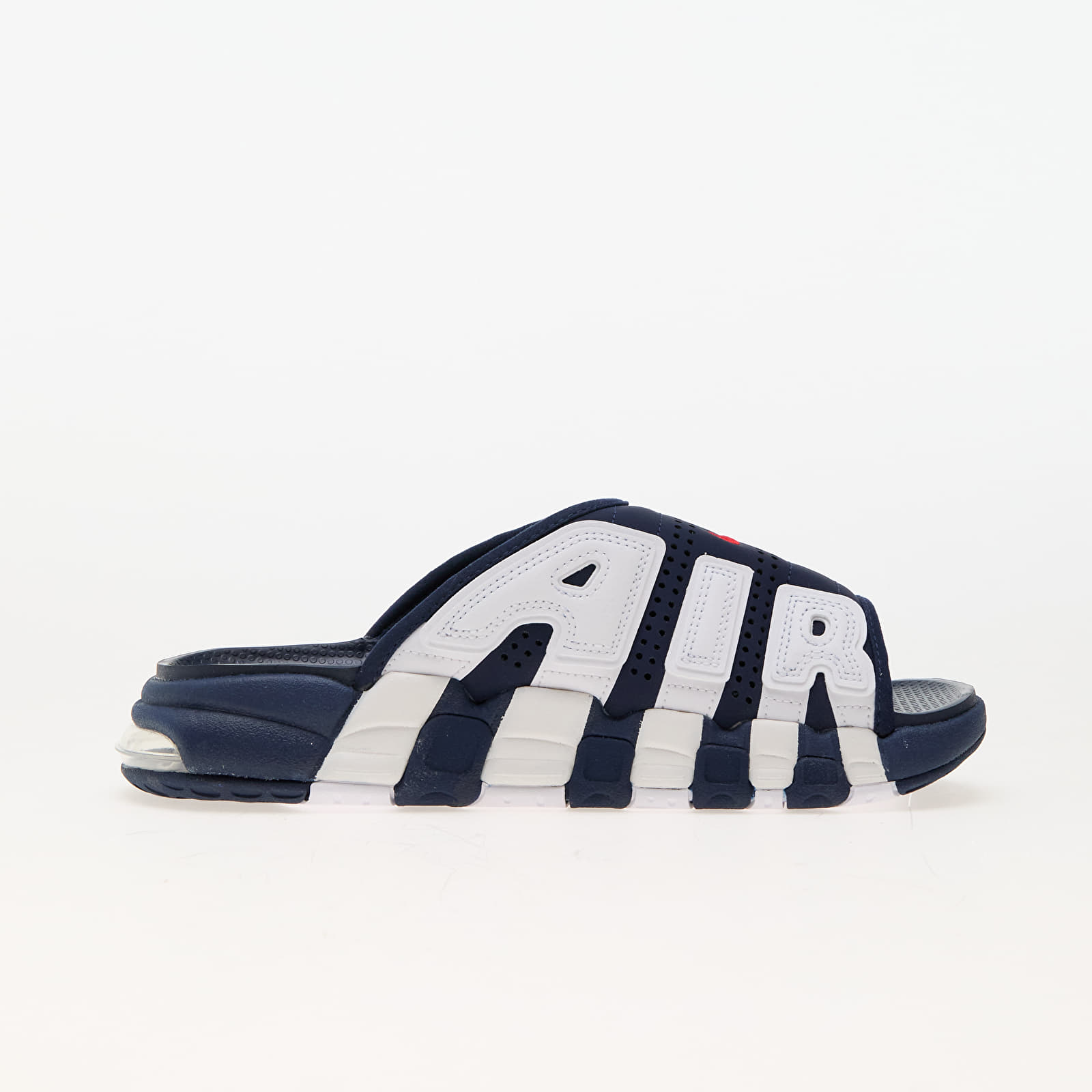 Shoes Nike Air More Uptempo Slide Midnight Navy/ University Red-White-Clear