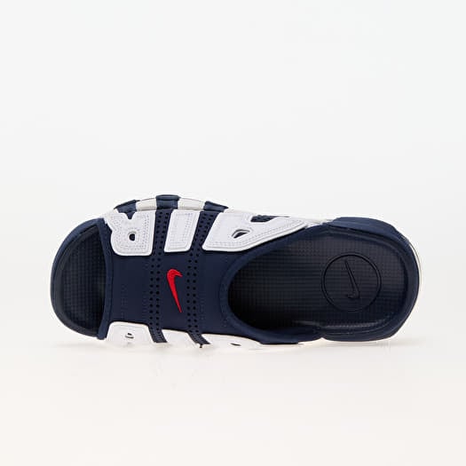 Shoes Nike Air More Uptempo Slide Midnight Navy/ University Red-White-Clear  | Queens