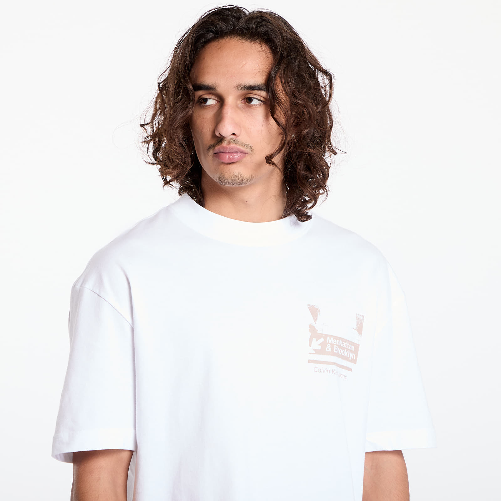 Tricouri pentru bărbați Calvin Klein Jeans Subway Sign Tee White