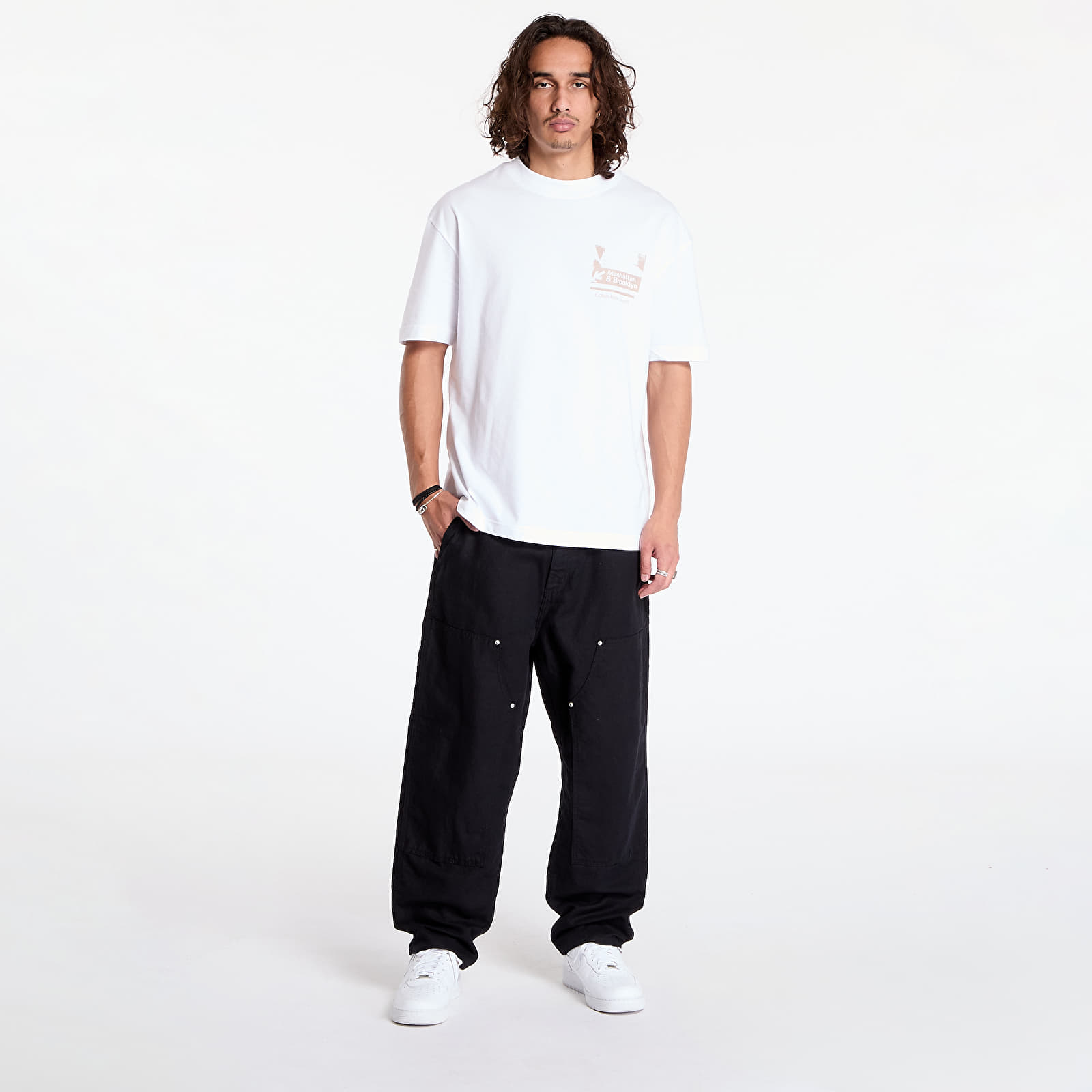 Tricouri pentru bărbați Calvin Klein Jeans Subway Sign Tee White