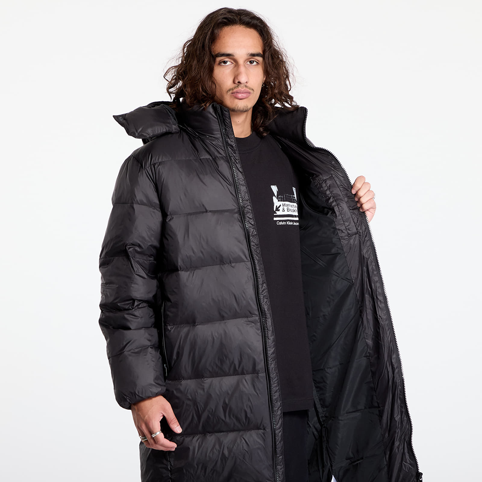 Parkaer til mænd Calvin Klein Jeans Essentials Down Long Jacket Black