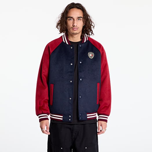 Tommy Jeans Wool Blend Crest Bomber Dark Night Navy/ Regatta Red