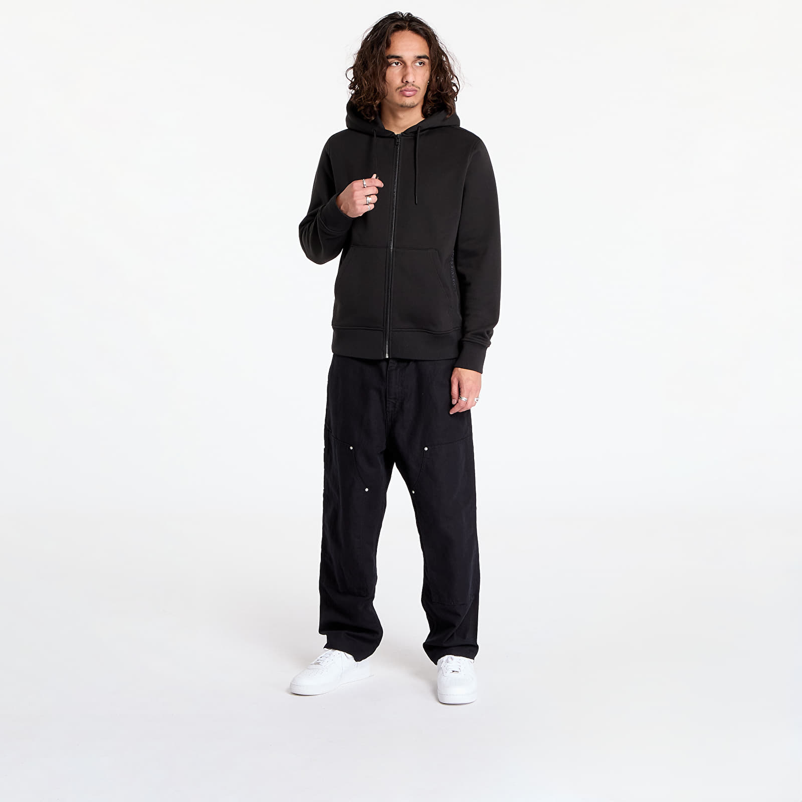Moške majice Calvin Klein Jeans Logo Tape Zip Through Black