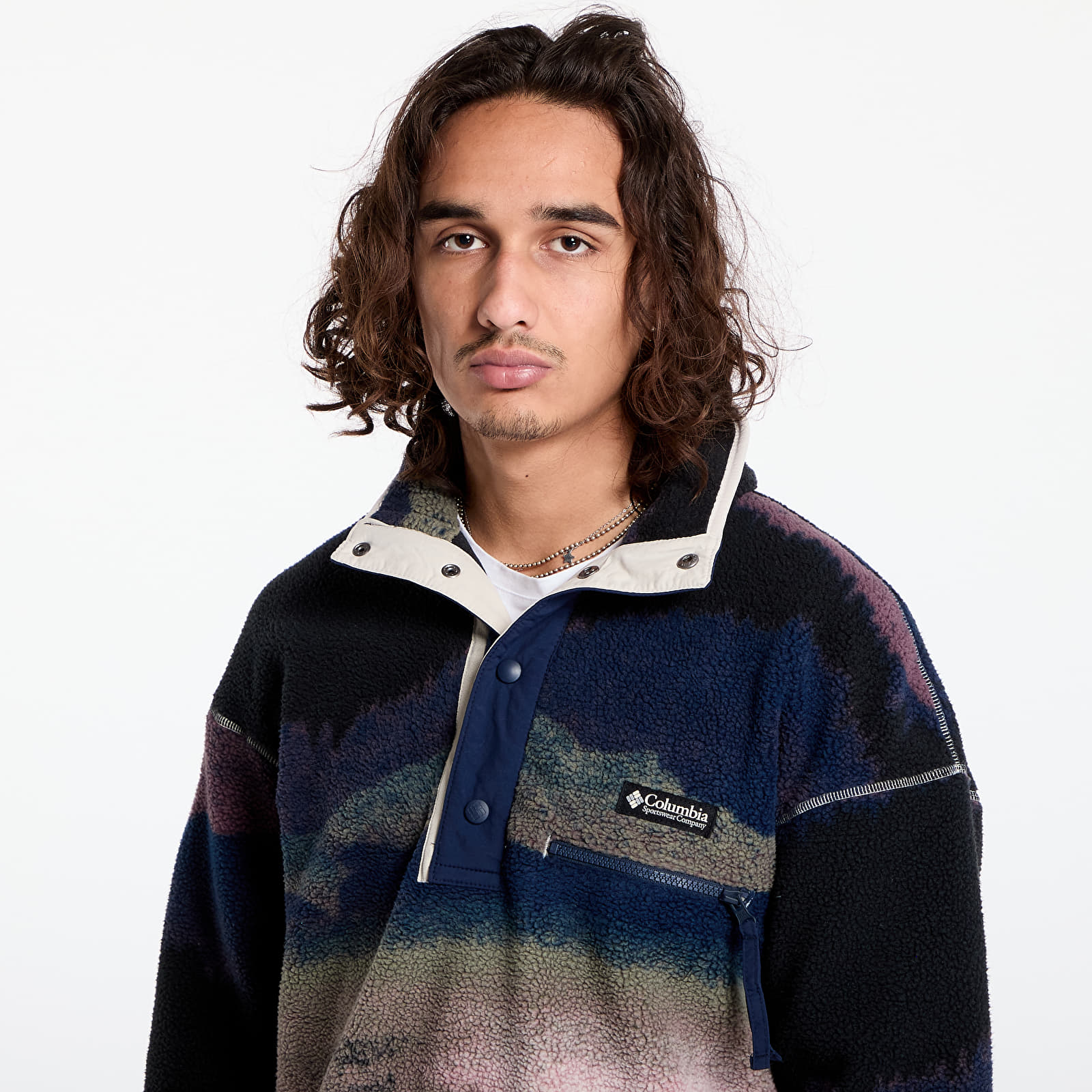 Camisolas de homem Columbia Helvetia™ II Printed Half Snap Fleece Collegiate Navy