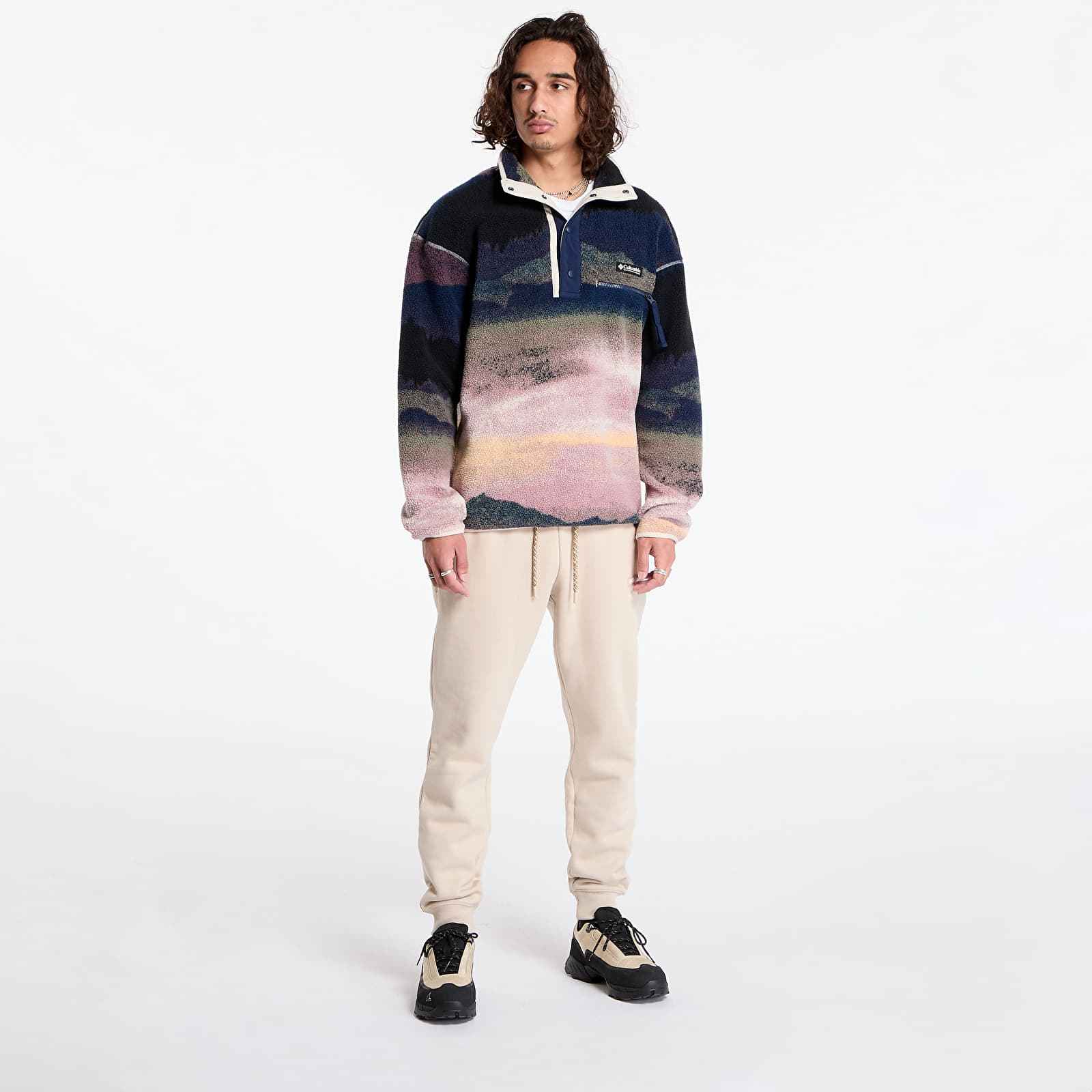 Camisolas de homem Columbia Helvetia™ II Printed Half Snap Fleece Collegiate Navy