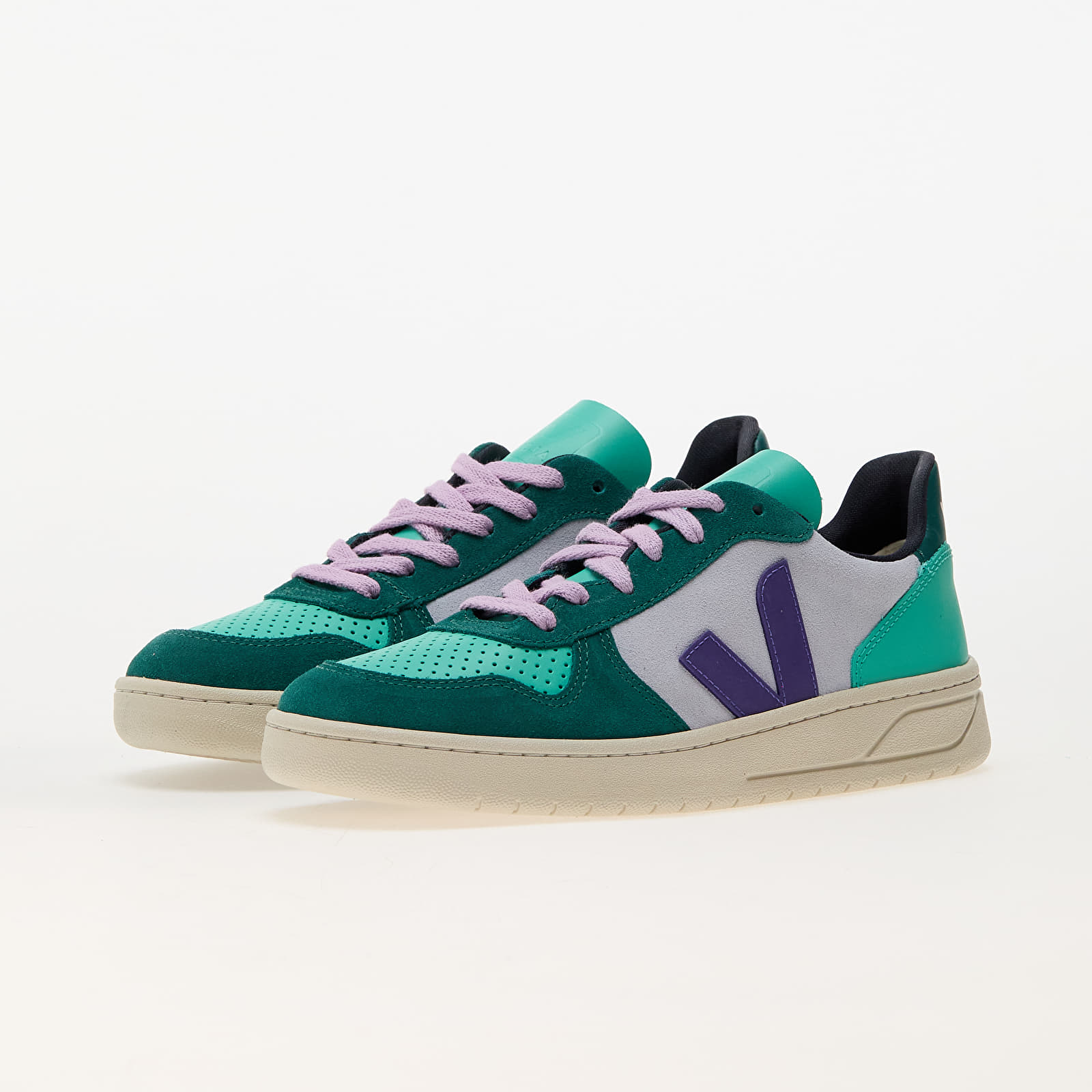 Women's sneakers and shoes Veja W V-10 Multico-Swan_Purple_Pierre