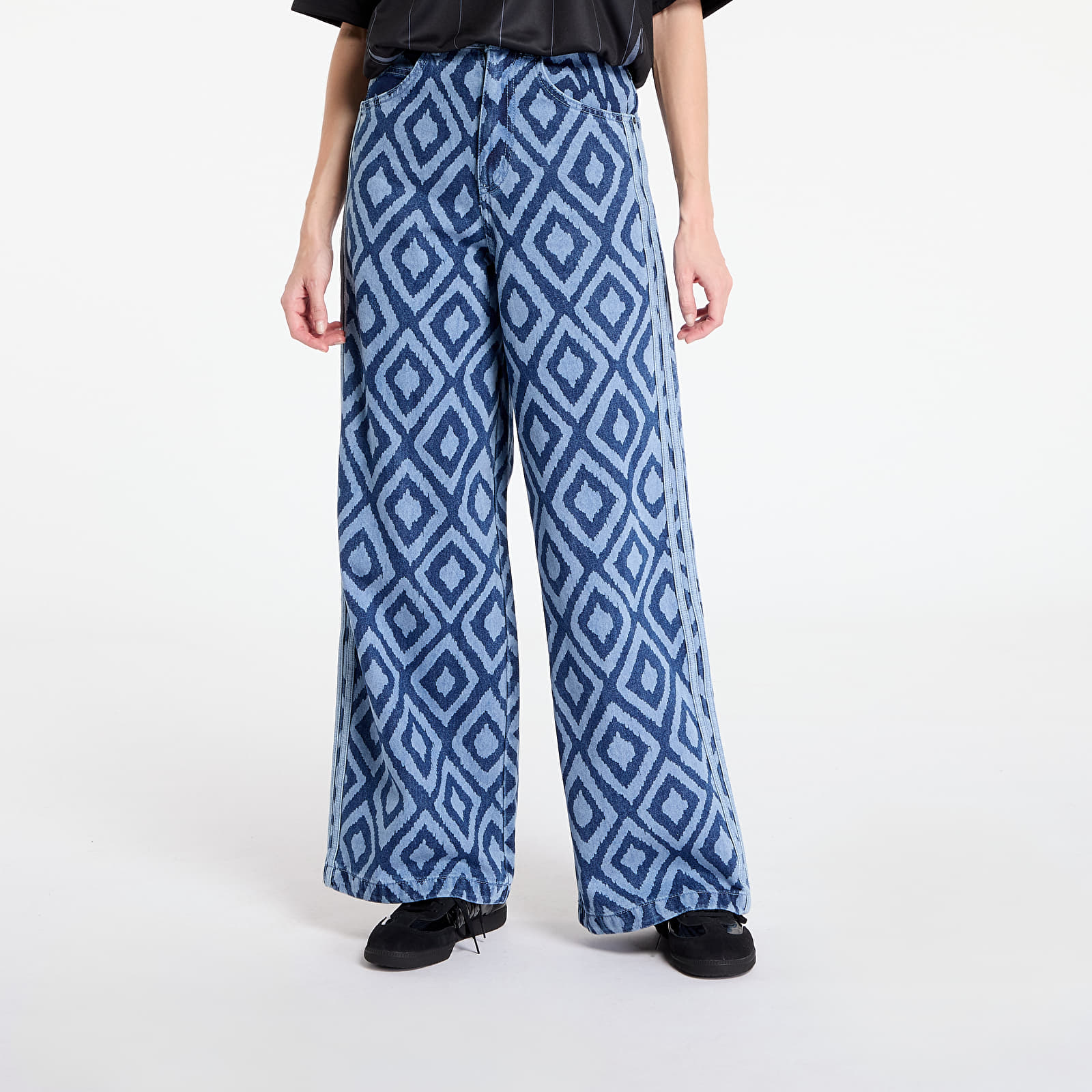 Spodnie damskie adidas x Farm Rio Denim Track Pant Medium Blue Denim