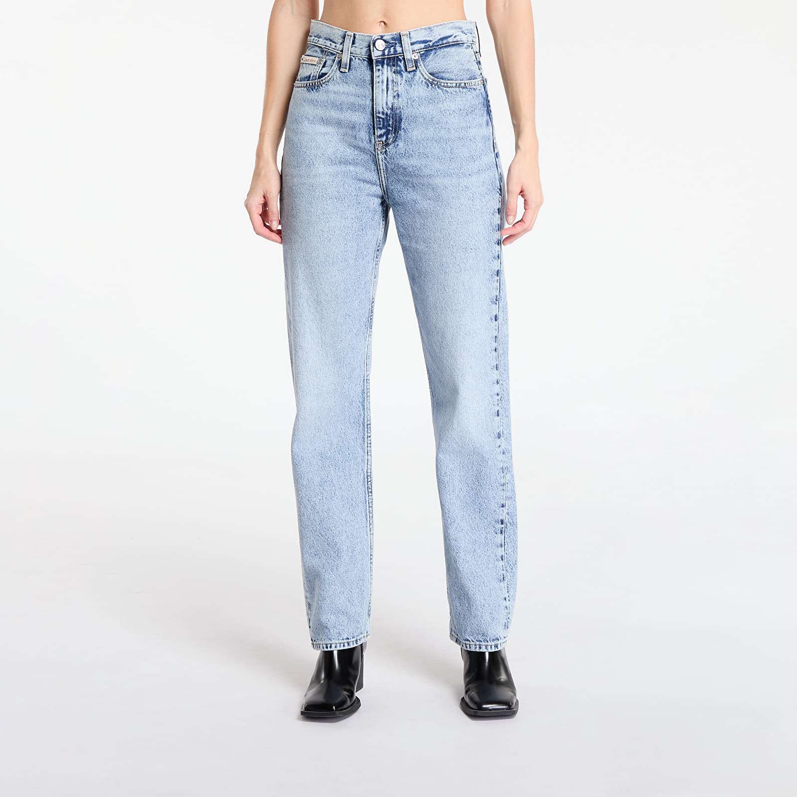 Vaqueros de mujer Calvin Klein Jeans High Rise Straight Jeans Denim Medium