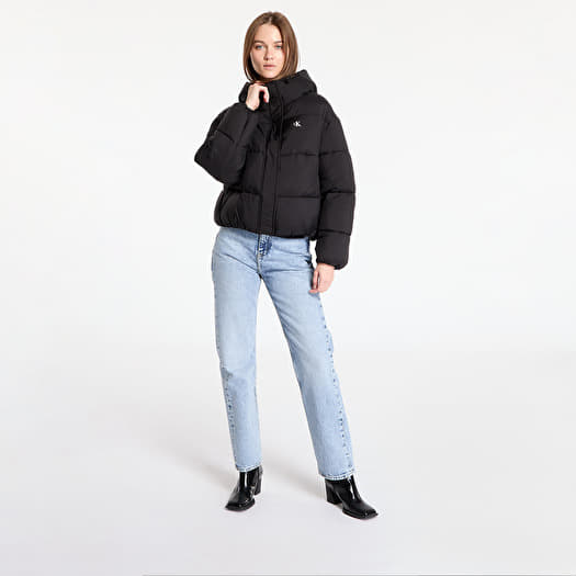 Calvin Klein Jeans Logo Short Hooded Puffer Jacket
