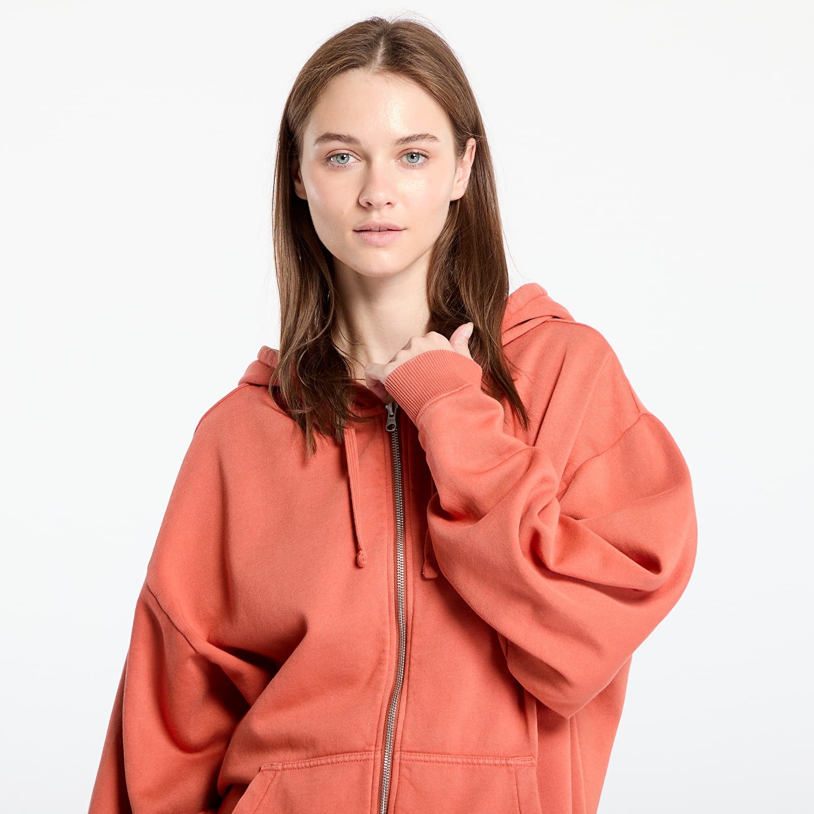 Mikine Vans Everyday Oversized Zip Hoodie Auburn