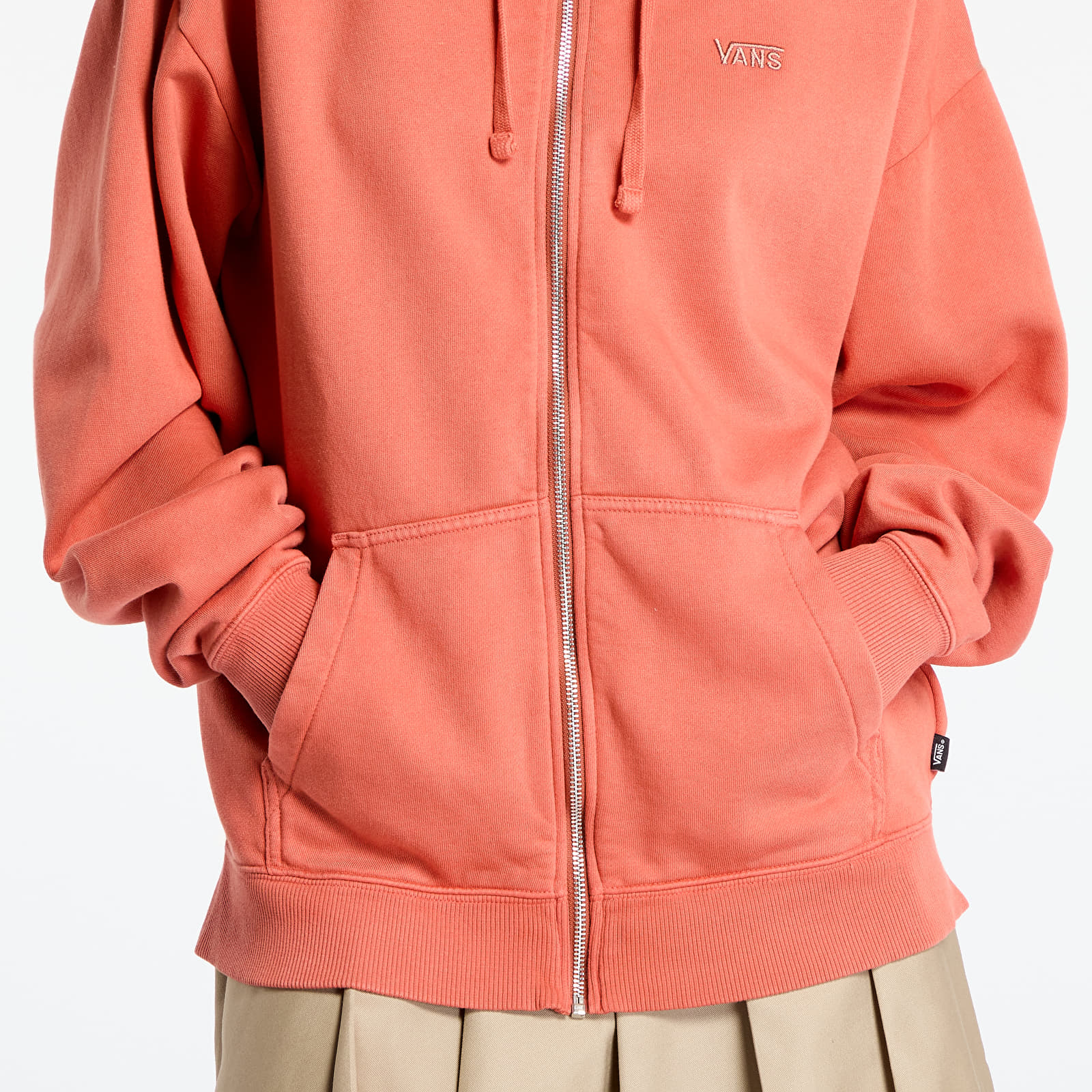 Mikine Vans Everyday Oversized Zip Hoodie Auburn
