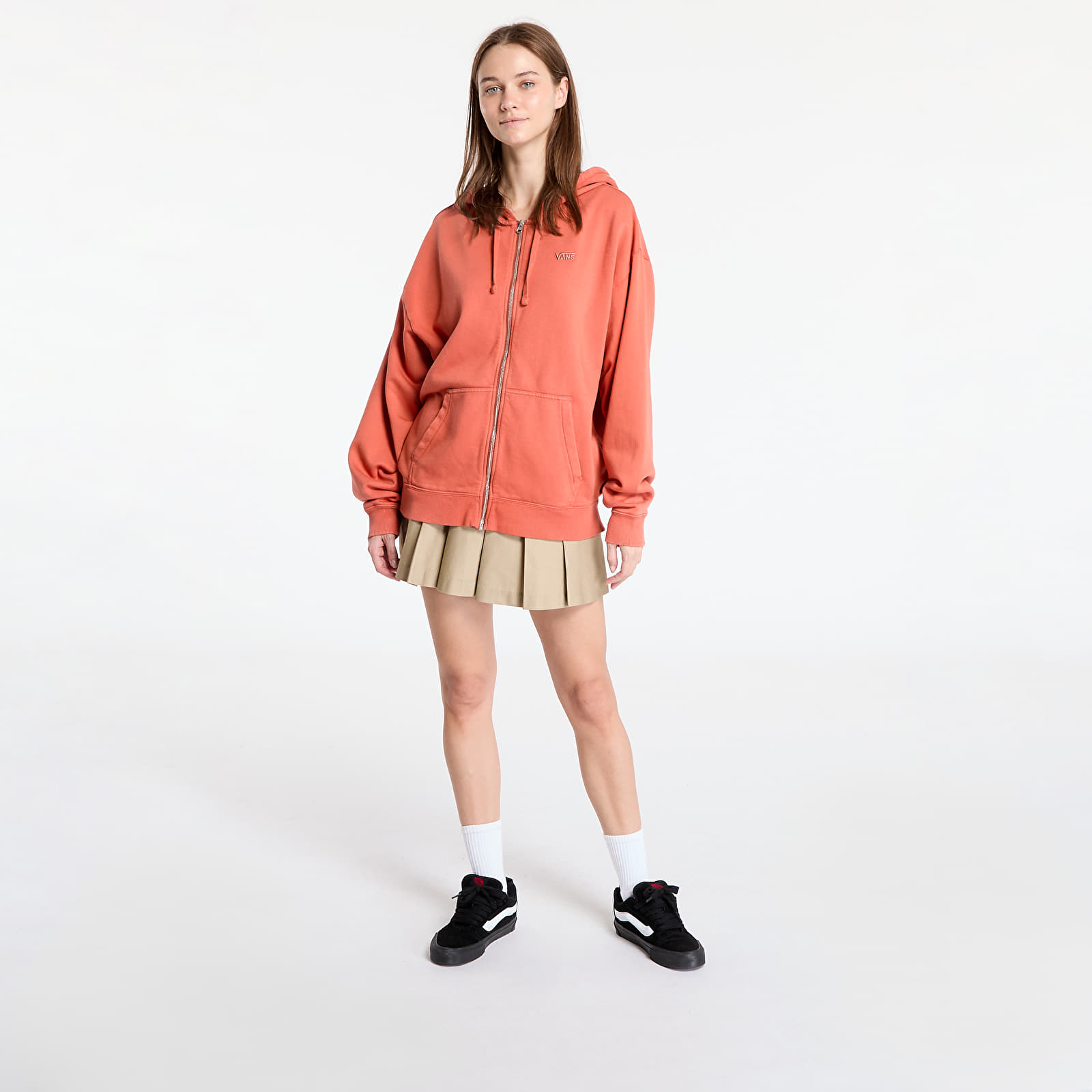 Mikine Vans Everyday Oversized Zip Hoodie Auburn