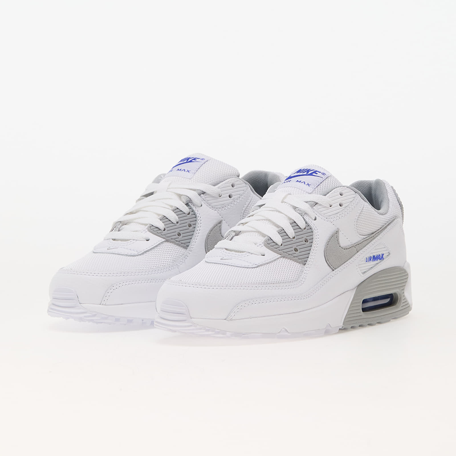 Férfi cipők Nike Air Max 90 White/ Lt Smoke Grey-Racer Blue
