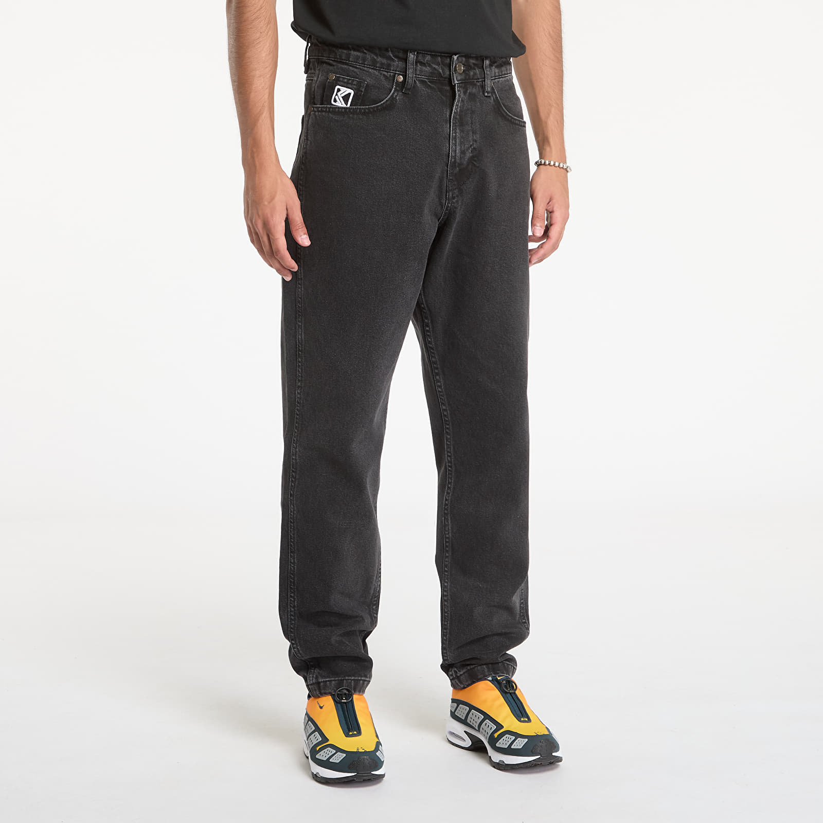 Broek Karl Kani Small Signature Tapered Five Pocket Denim Vintage Black