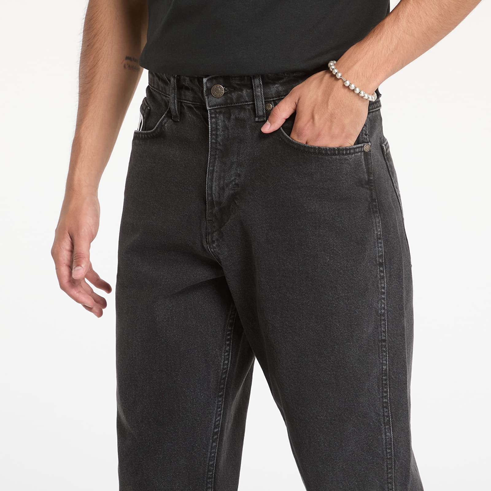 Broek Karl Kani Small Signature Tapered Five Pocket Denim Vintage Black