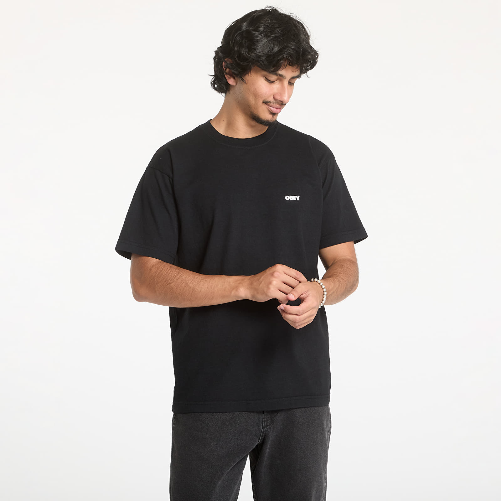 T-shirt OBEY Bold Icon Heavyweight Tee Jet Black M