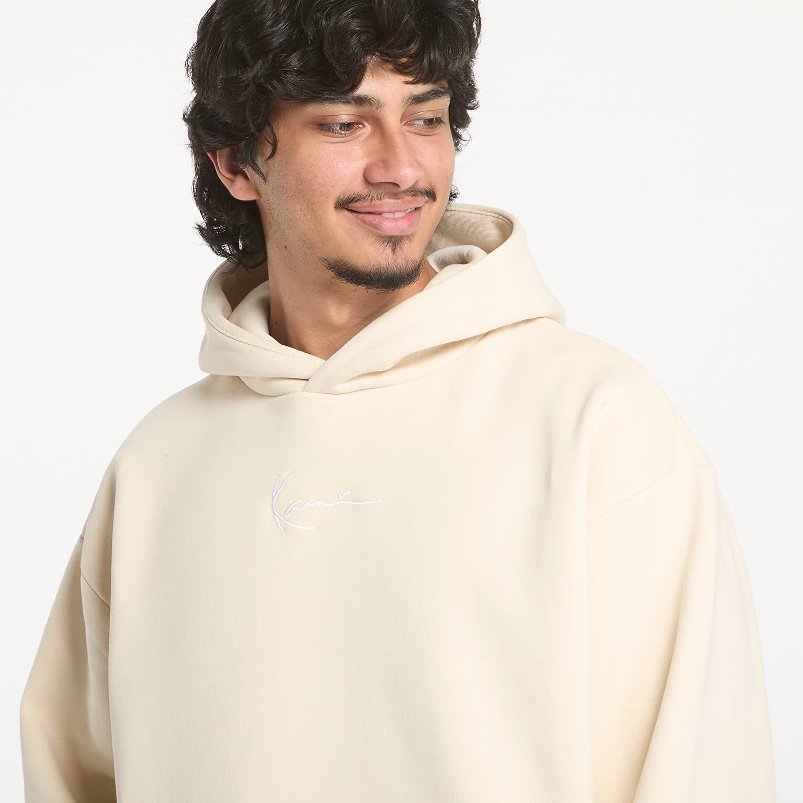 Mikine Karl Kani Small Signature Essential OS Hoodie Light Sand