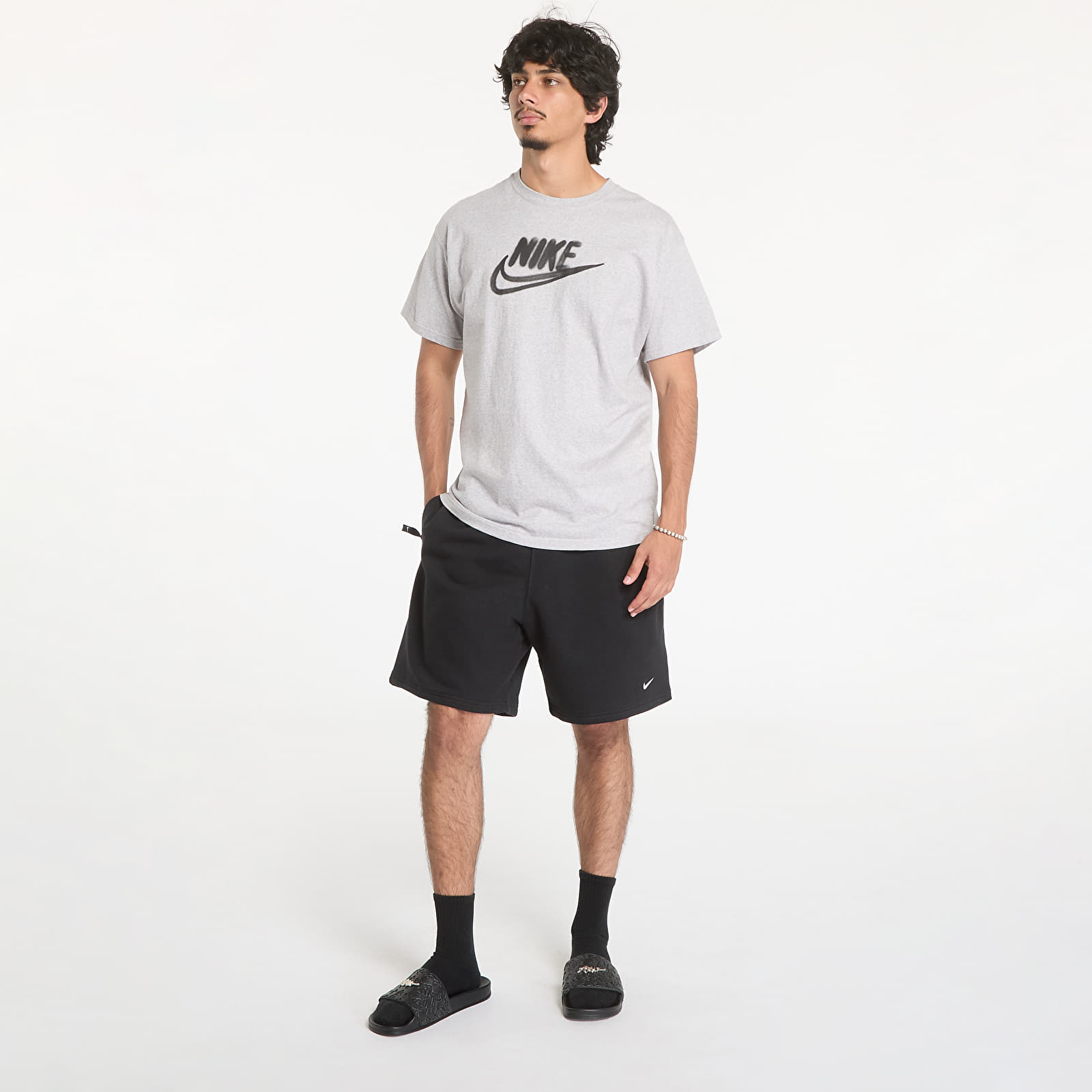 Men's shorts Nike NRG Solo Swoosh Fleece Shorts UNISEX Black/ White